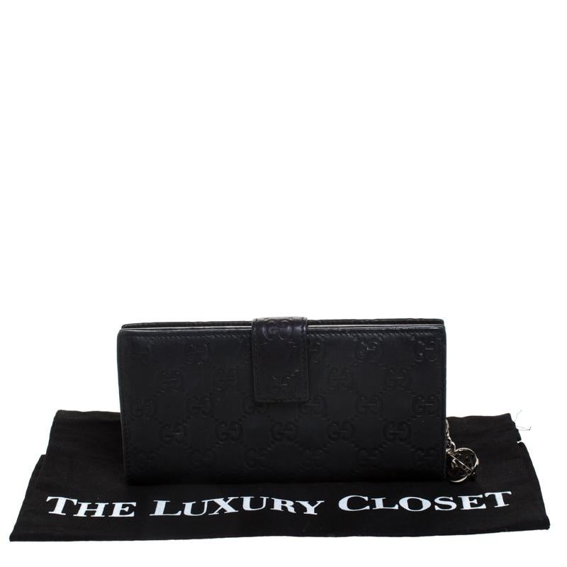 Gucci Black GG Guccissima Leather GG Twin Continental Wallet 3