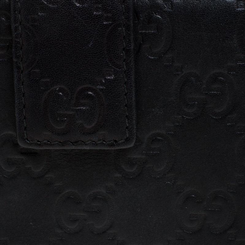 Gucci Black GG Guccissima Leather GG Twin Continental Wallet 4