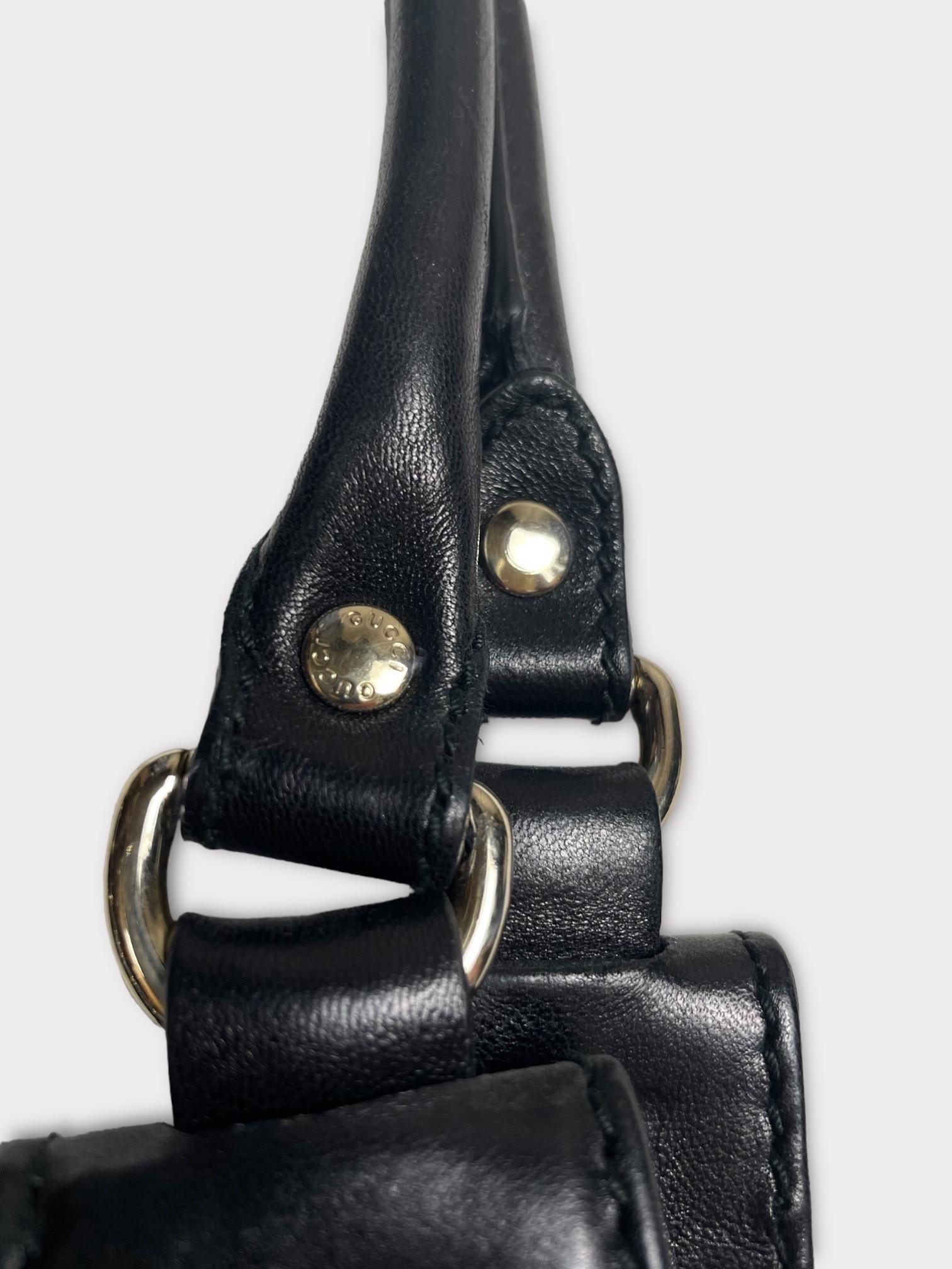 Women's GUCCI Black GG Guccissima Studded Pelham Bag For Sale