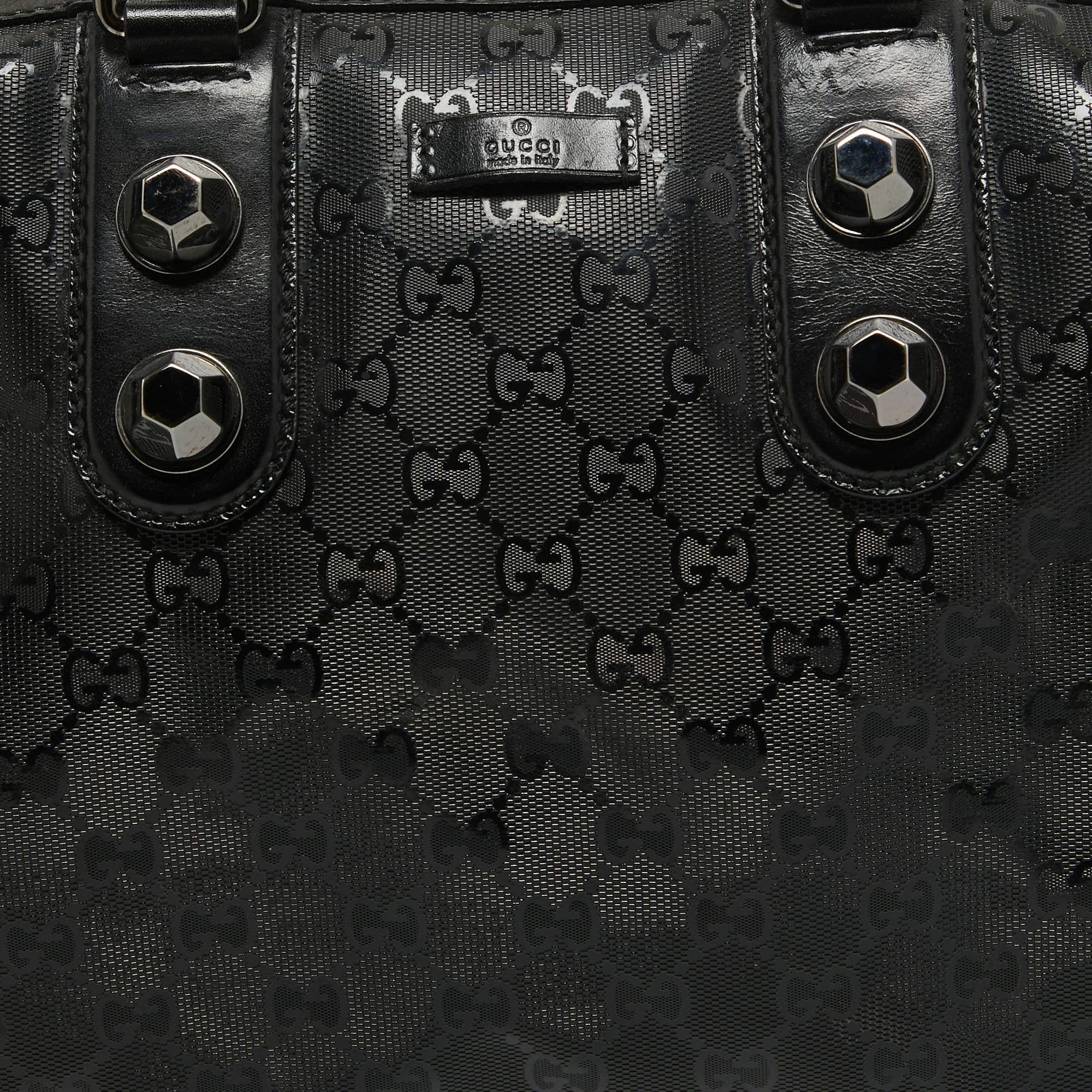 Gucci Black GG Imprime Canvas and Leather Medium Joy Boston Bag 5