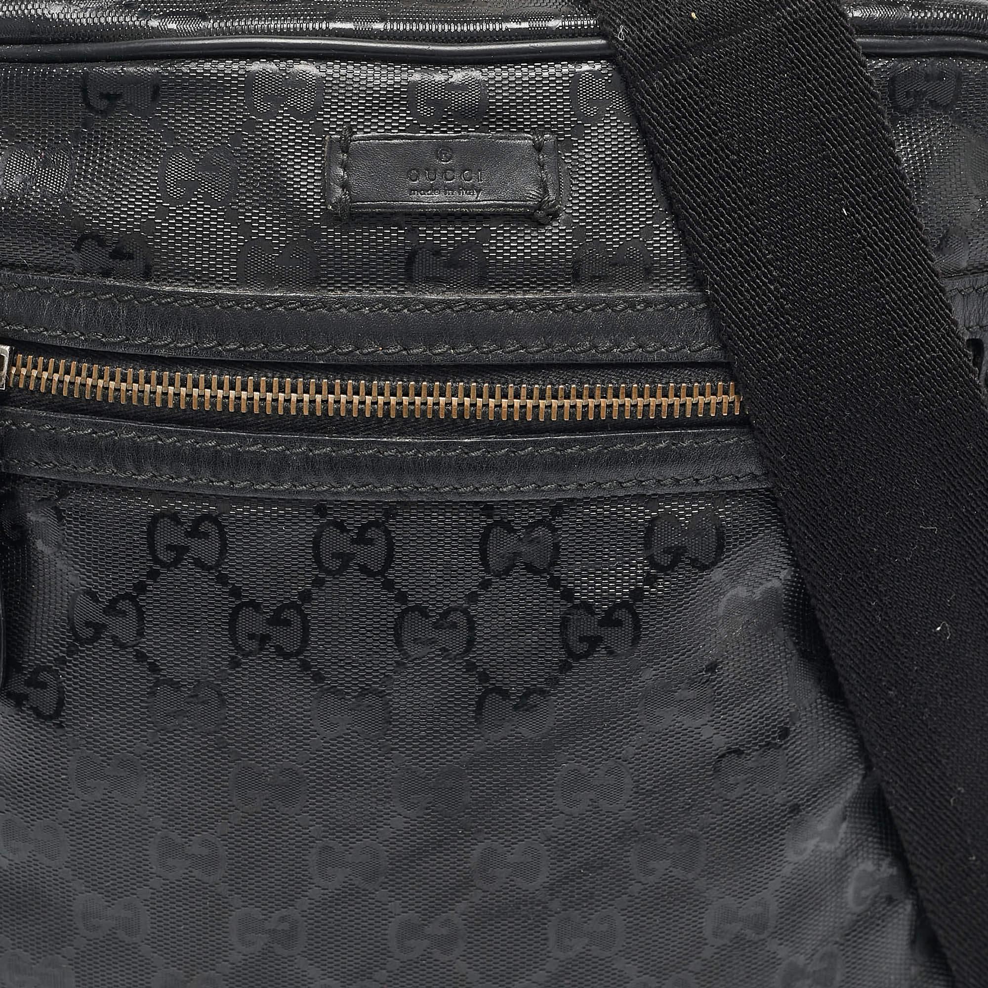 Gucci Black GG Imprime Canvas and Leather Messenger Bag 1