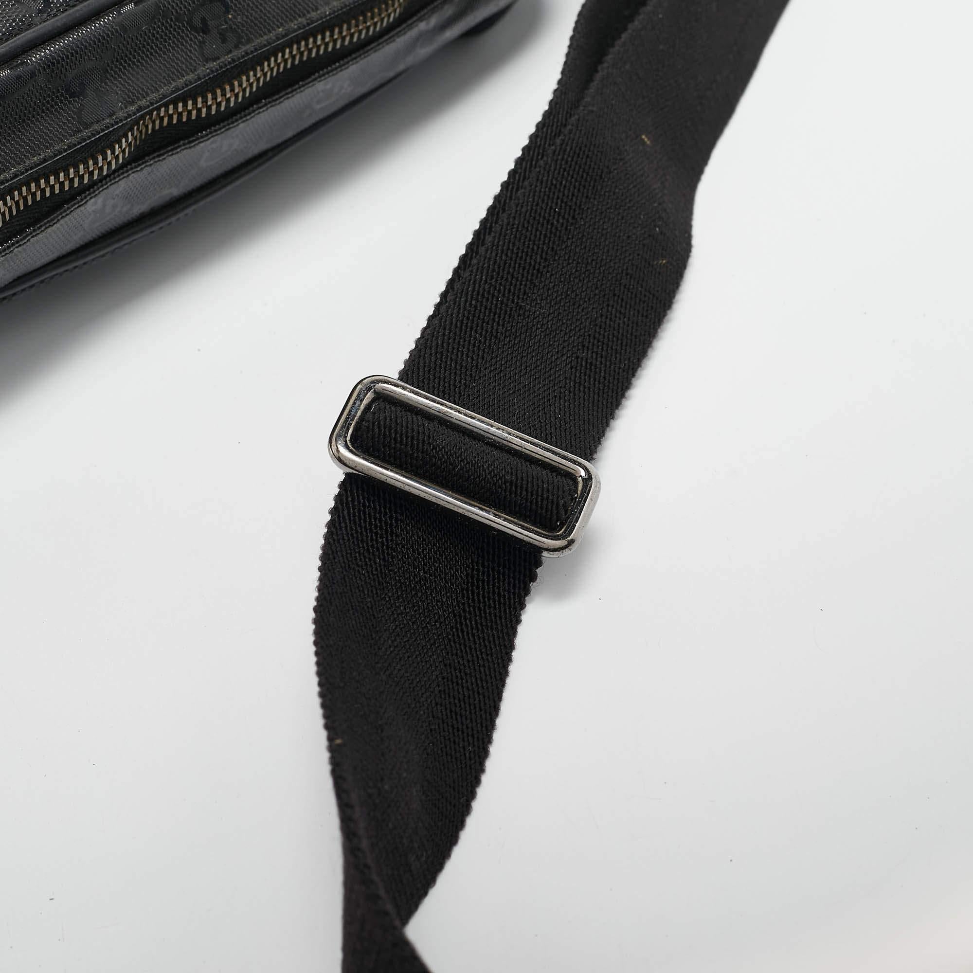 Gucci Black GG Imprime Canvas and Leather Messenger Bag 3