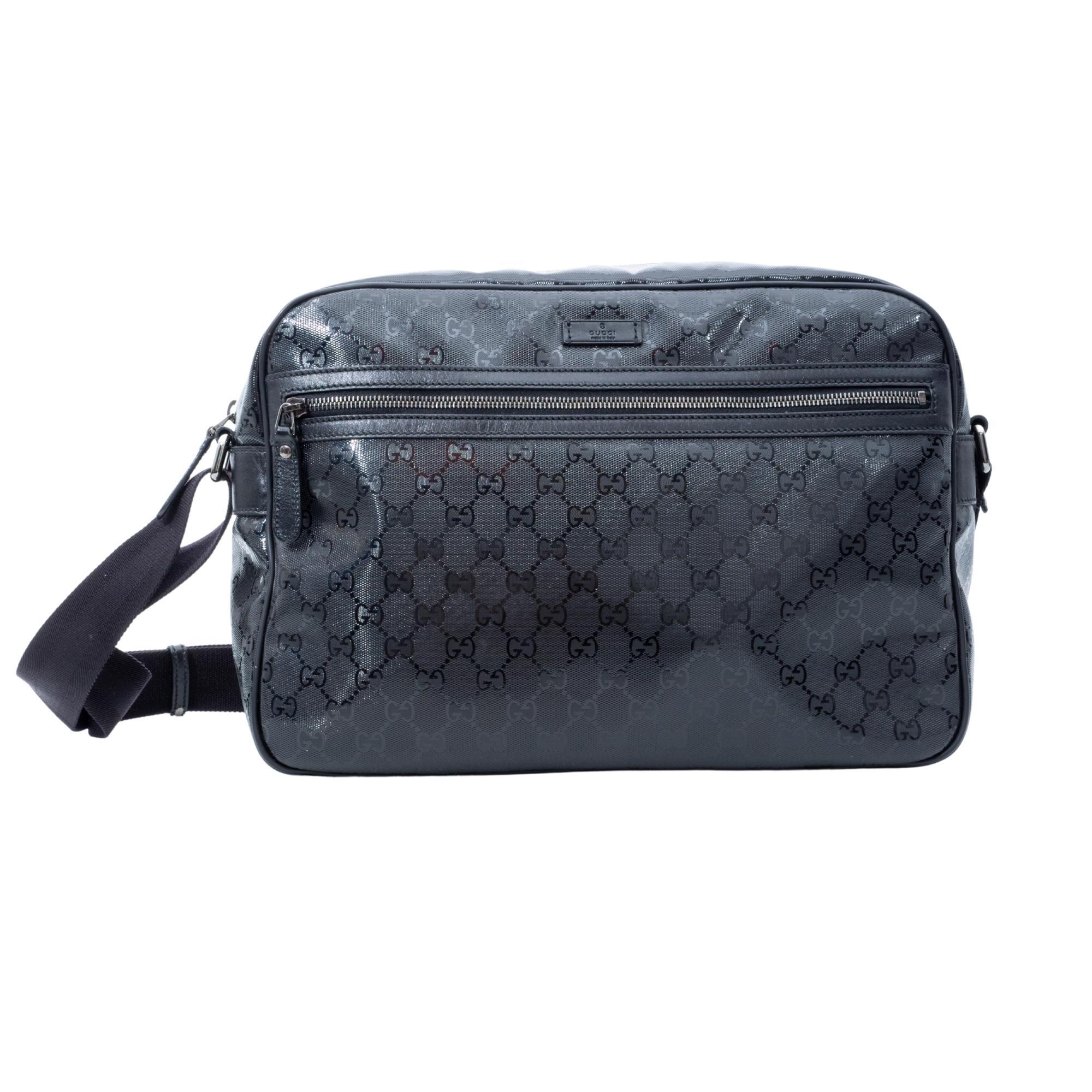 Gucci 1973 Small GHW Black Pebbled Leather Crossbody Bag For Sale at ...