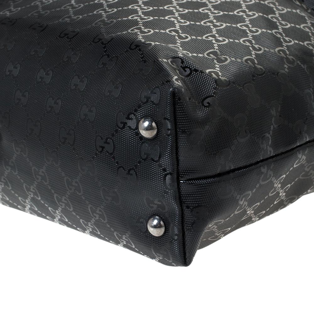 Gucci Black GG Imprime Coated Canvas Metal Stud Tote 4