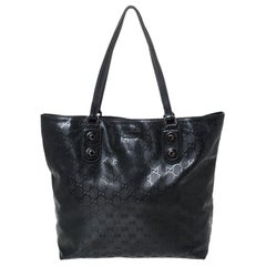 Gucci Black GG Imprime Coated Canvas Metal Stud Tote