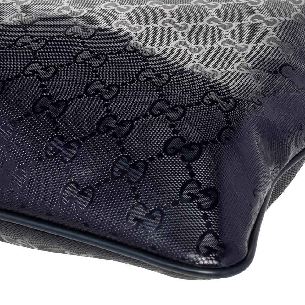 Gucci Black GG Imprime Leather Messenger Bag 6