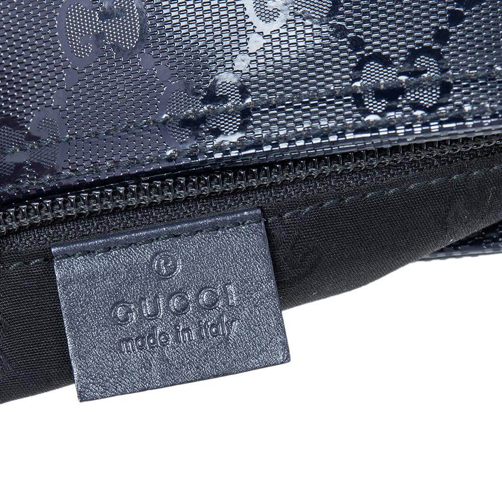 Gucci Black GG Imprime Leather Messenger Bag 1