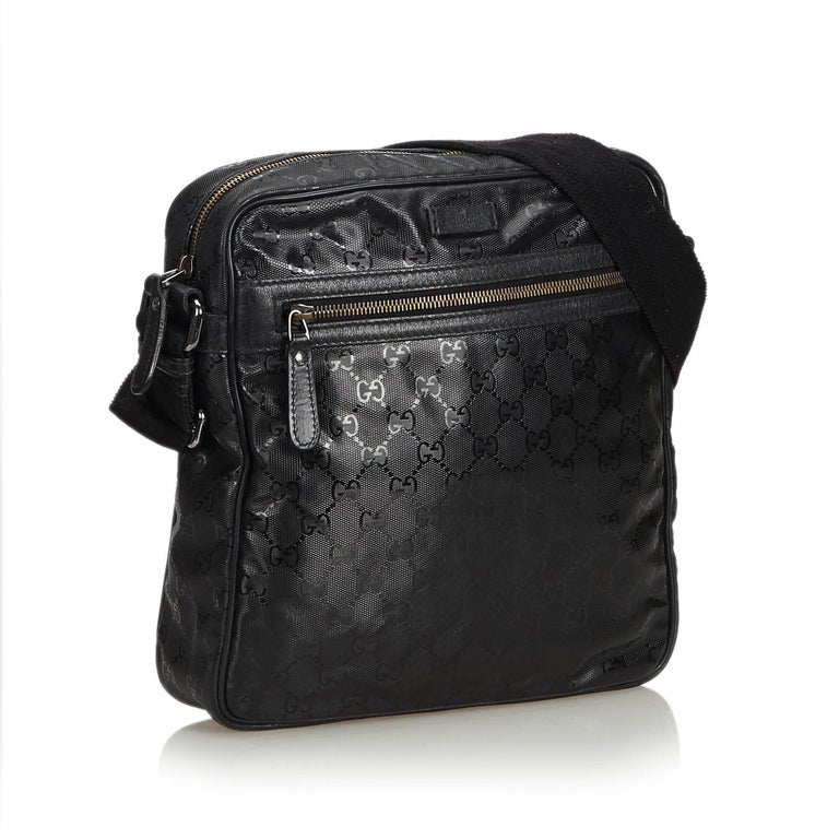 Gucci Black GG Imprime Messenger Bag at 1stDibs | gucci imprime ...
