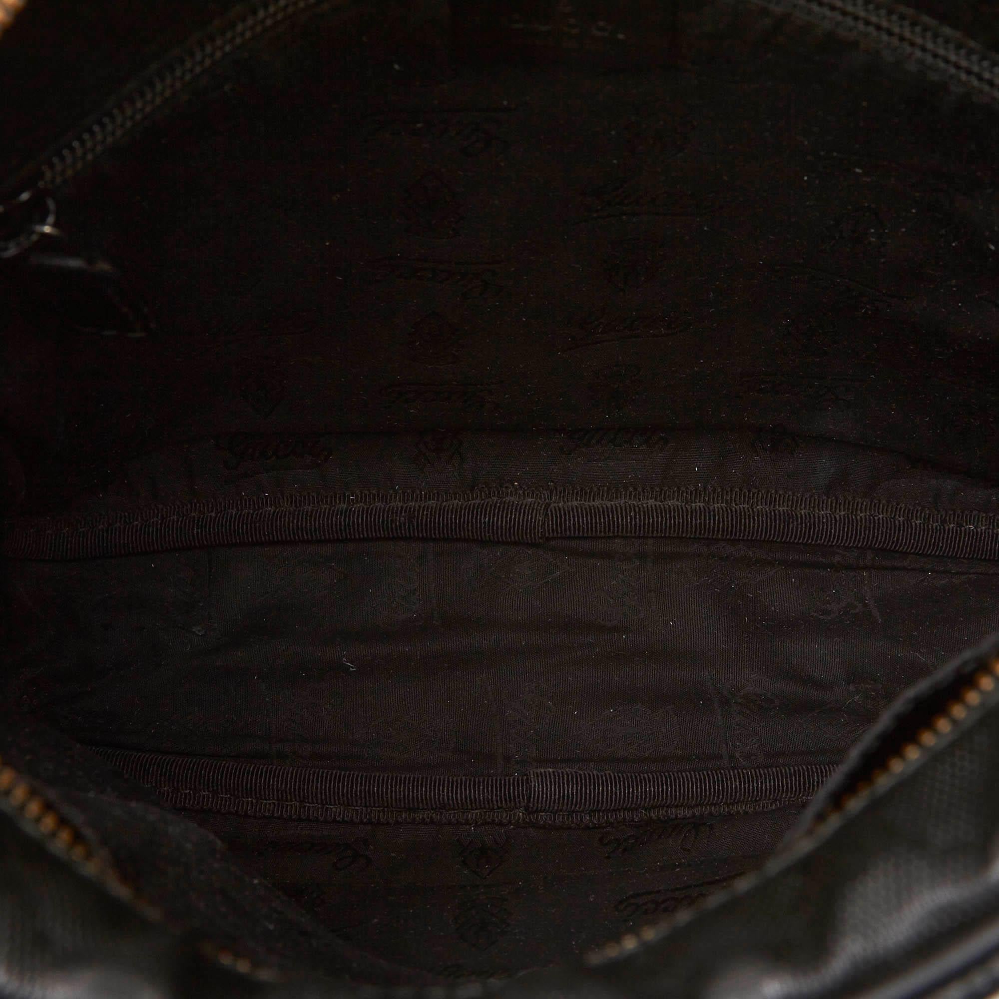 Gucci Black GG Imprime Messenger Bag In Good Condition In Orlando, FL