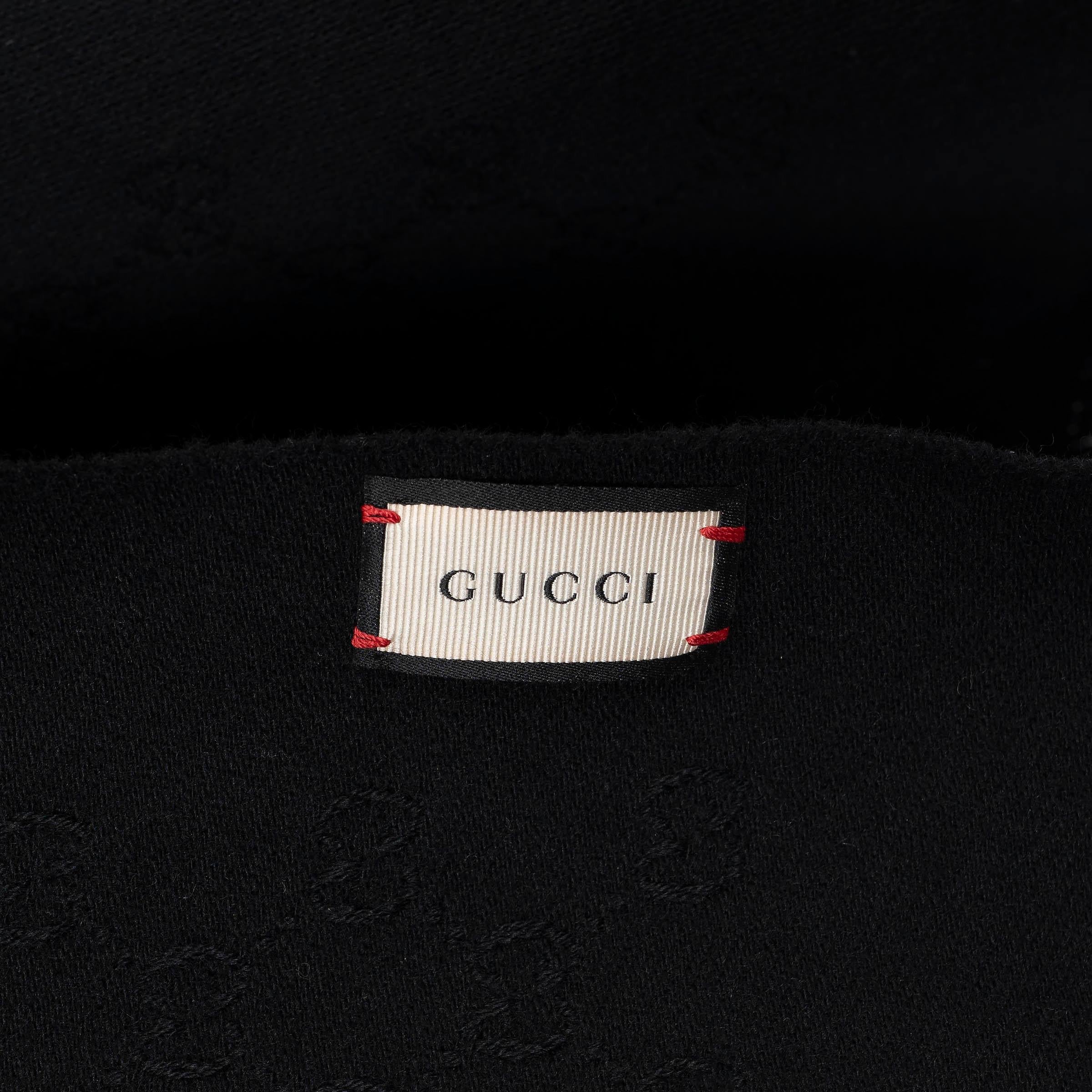 da uomo o donna Gucci sciarpa nera in lana GG JACQUARD in vendita