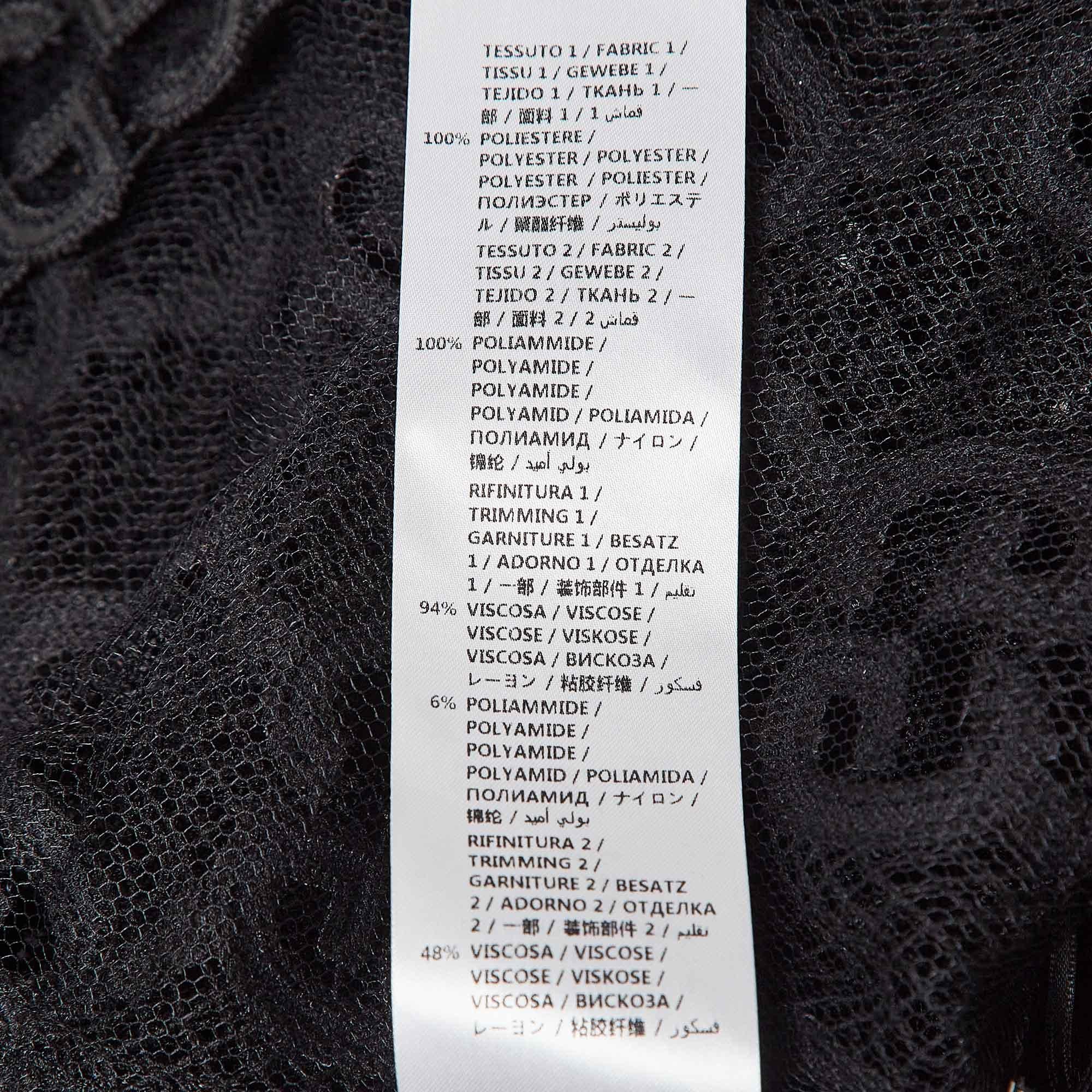 Gucci Schwarz GG Makramee Spitze Kurzes Kleid M im Angebot 1