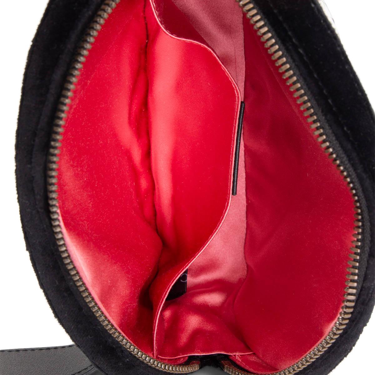 Black GUCCI black GG MARMONT CRYSTAL & VELVET Belt Bag
