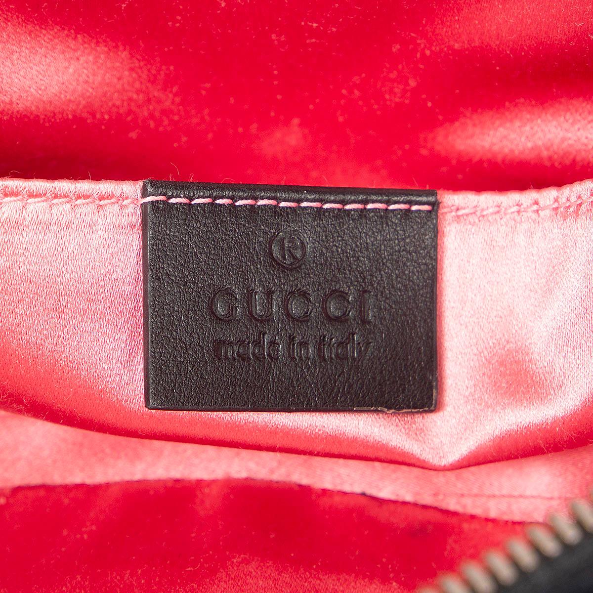 GUCCI black GG MARMONT CRYSTAL & VELVET Belt Bag In Excellent Condition In Zürich, CH