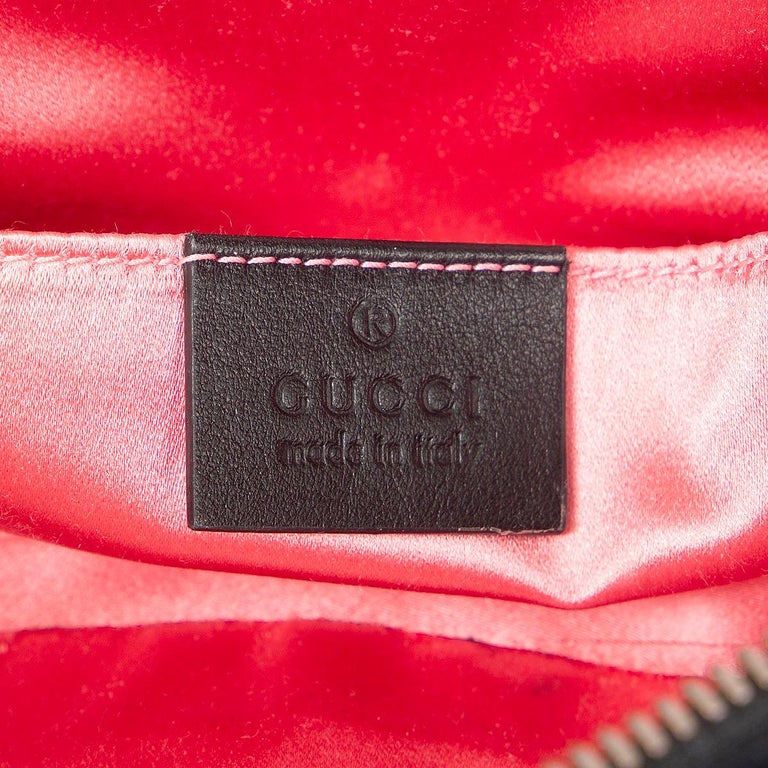 Gucci GG Marmont clutch-belt in Black Quilted Velvet and Black Leather