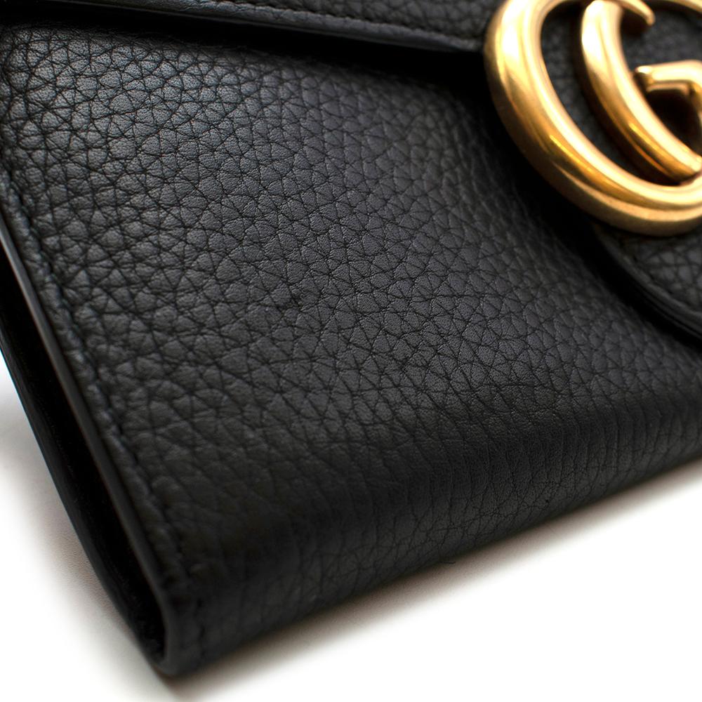 Gucci Black GG Marmont Grained Leather Long Wallet In New Condition In London, GB