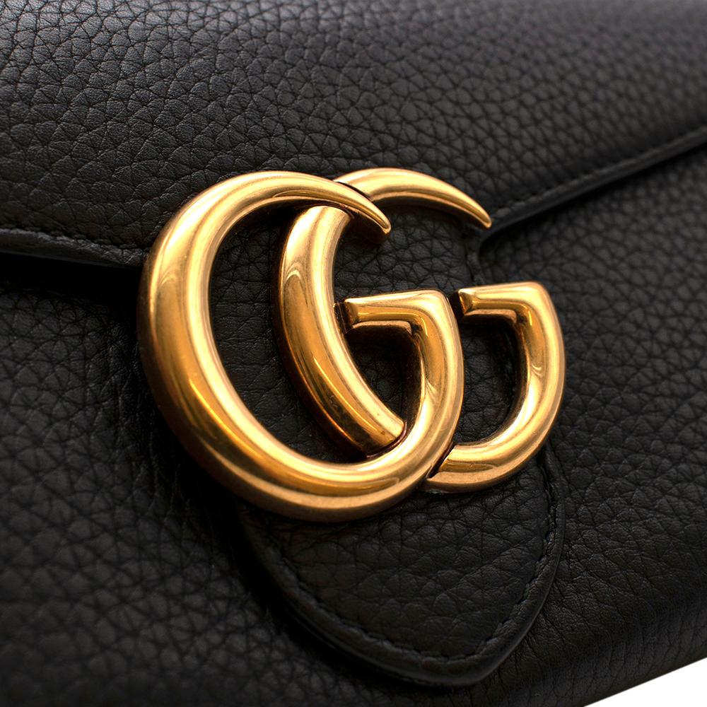 Women's or Men's Gucci Black GG Marmont Grained Leather Long Wallet