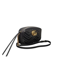 Gucci Black GG Marmont Small Camera Shoulder Bag