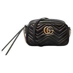 Gucci Black GG Marmont Small Camera Shoulder Bag