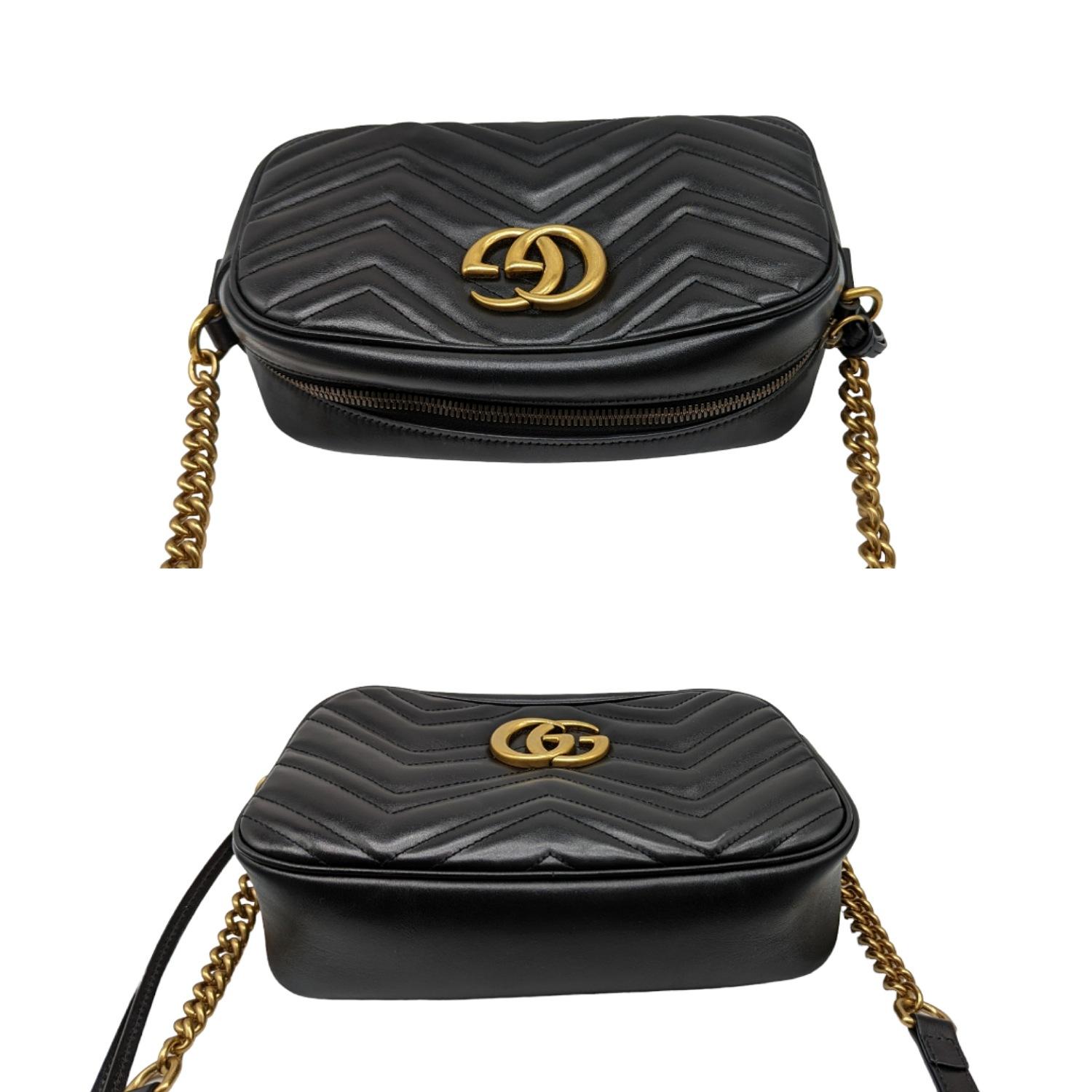 Gucci Black GG Marmont Small Shoulder Bag In Excellent Condition In Scottsdale, AZ