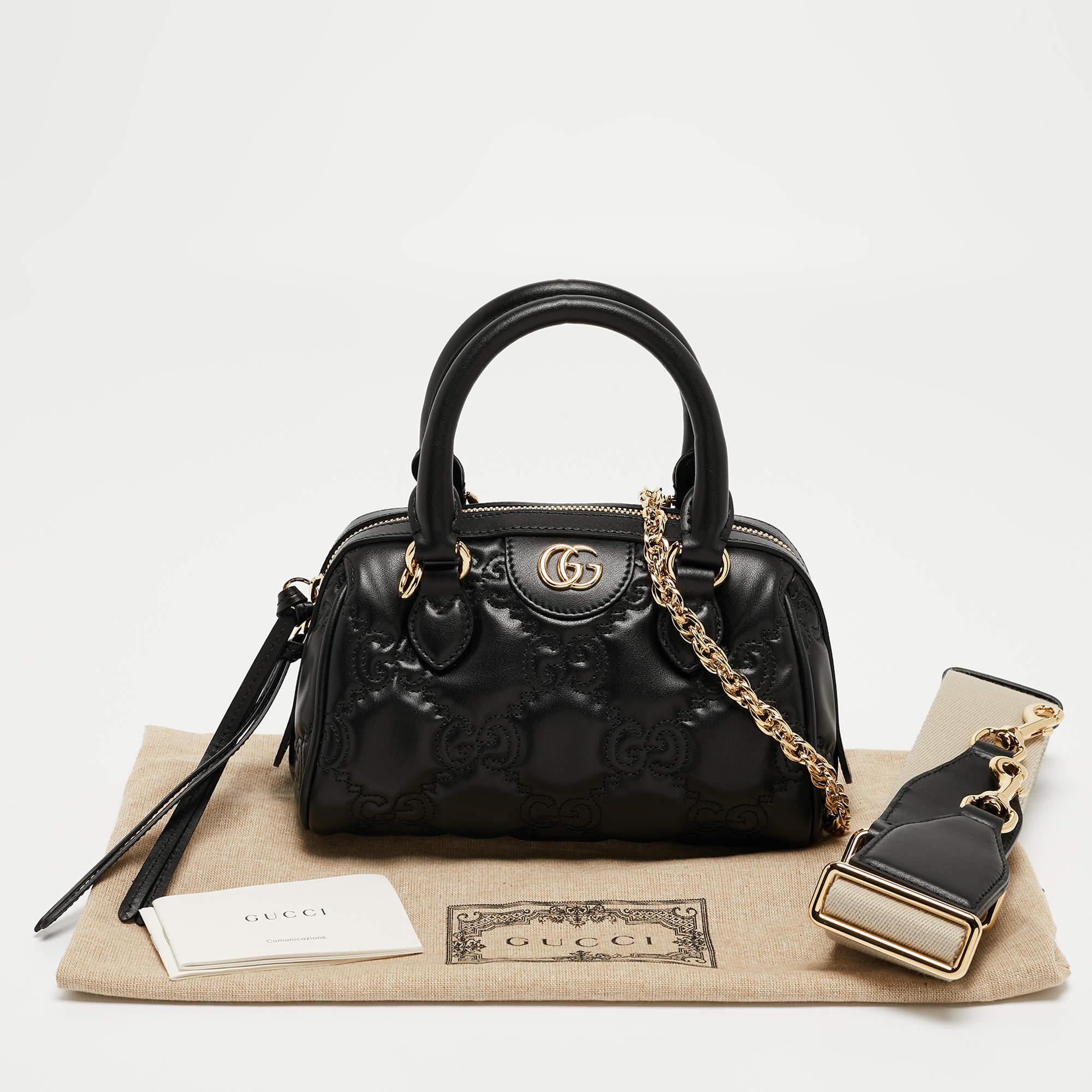 Gucci Black GG Matelassé Leather Mini Bag 3
