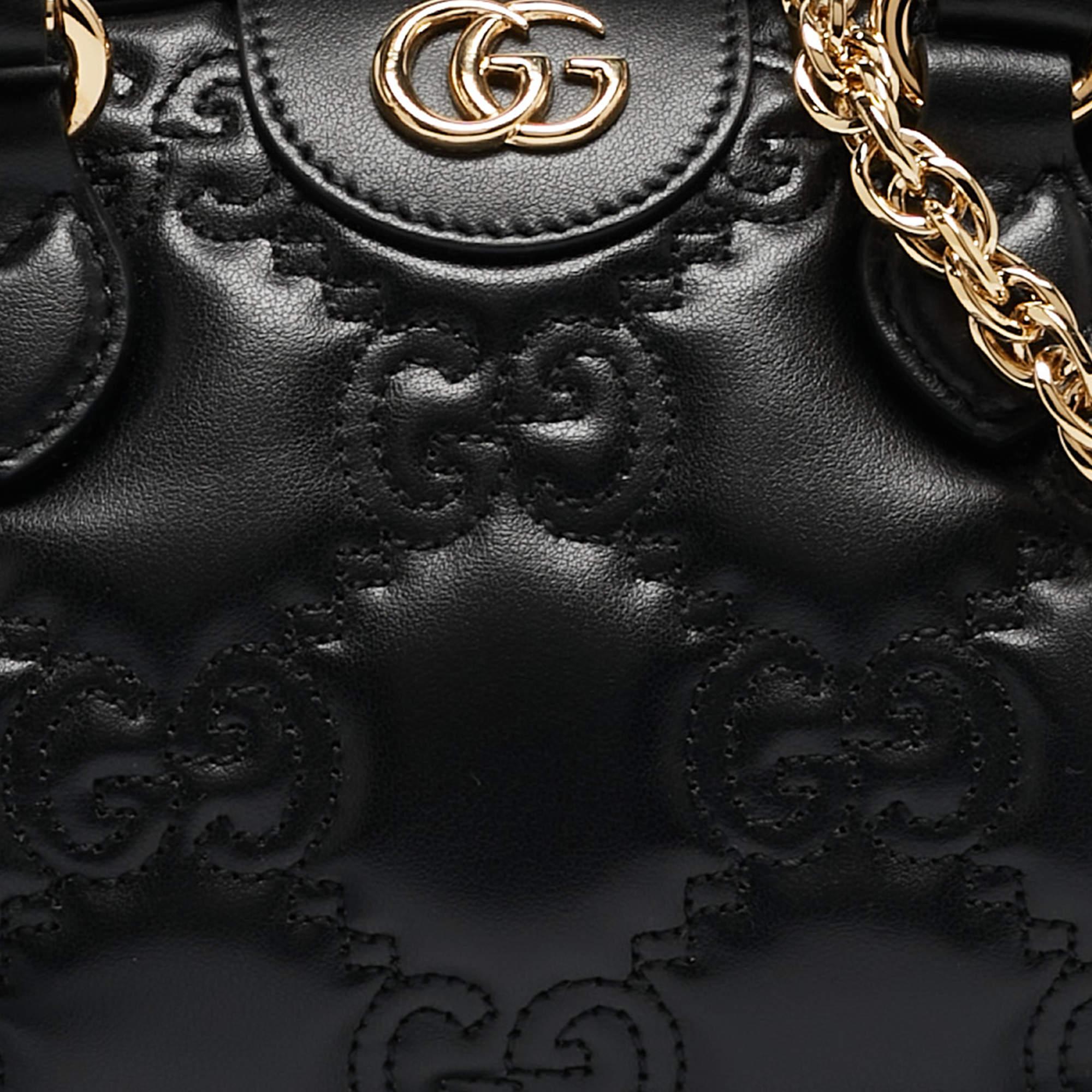 Gucci Black GG Matelassé Leather Mini Bag 4