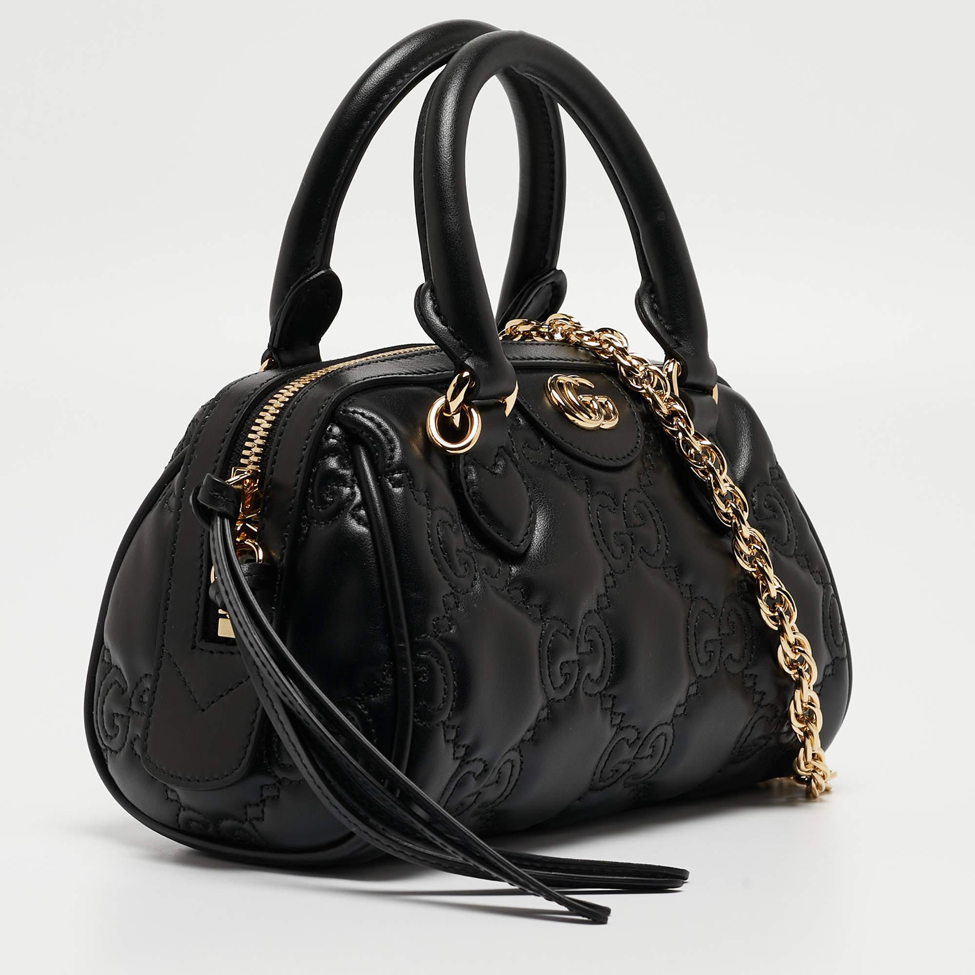 Gucci Black GG Matelassé Leather Mini Bag 5