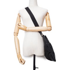 Gucci Black GG Monogram Nylon and Leather Crossbody Bag
