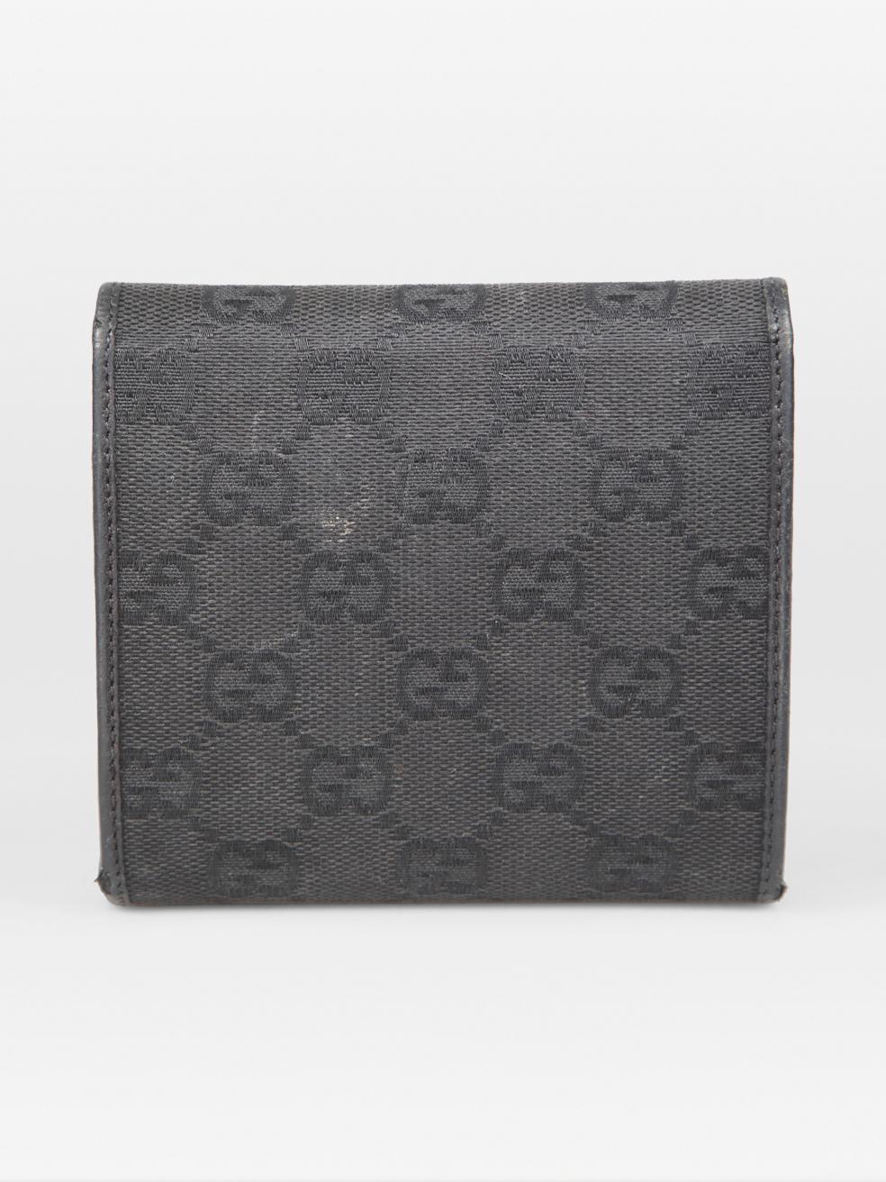 Gucci Black GG Monogram Wallet In Good Condition For Sale In London, GB