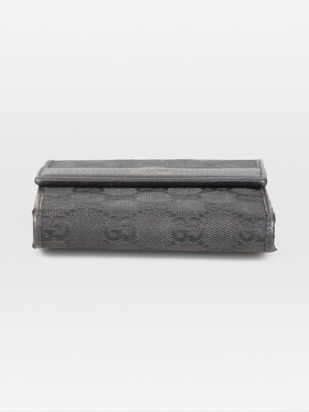 Women's Gucci Black GG Monogram Wallet For Sale