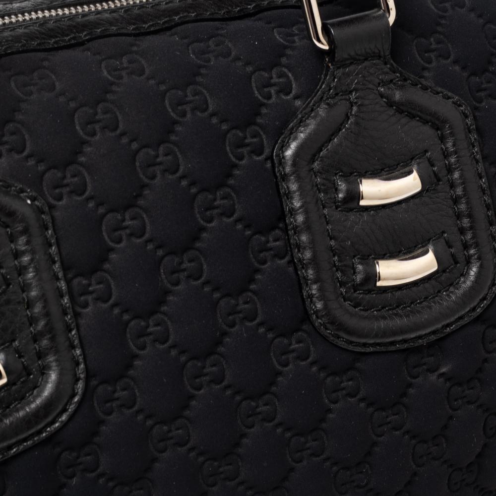 Gucci Black GG Neoprene and Leather Medium Joy Boston Bag 3