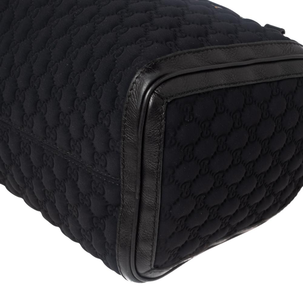 Gucci Black GG Neoprene and Leather Medium Joy Boston Bag In Good Condition In Dubai, Al Qouz 2