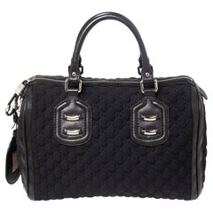 Gucci Black GG Neoprene and Leather Medium Joy Boston Bag