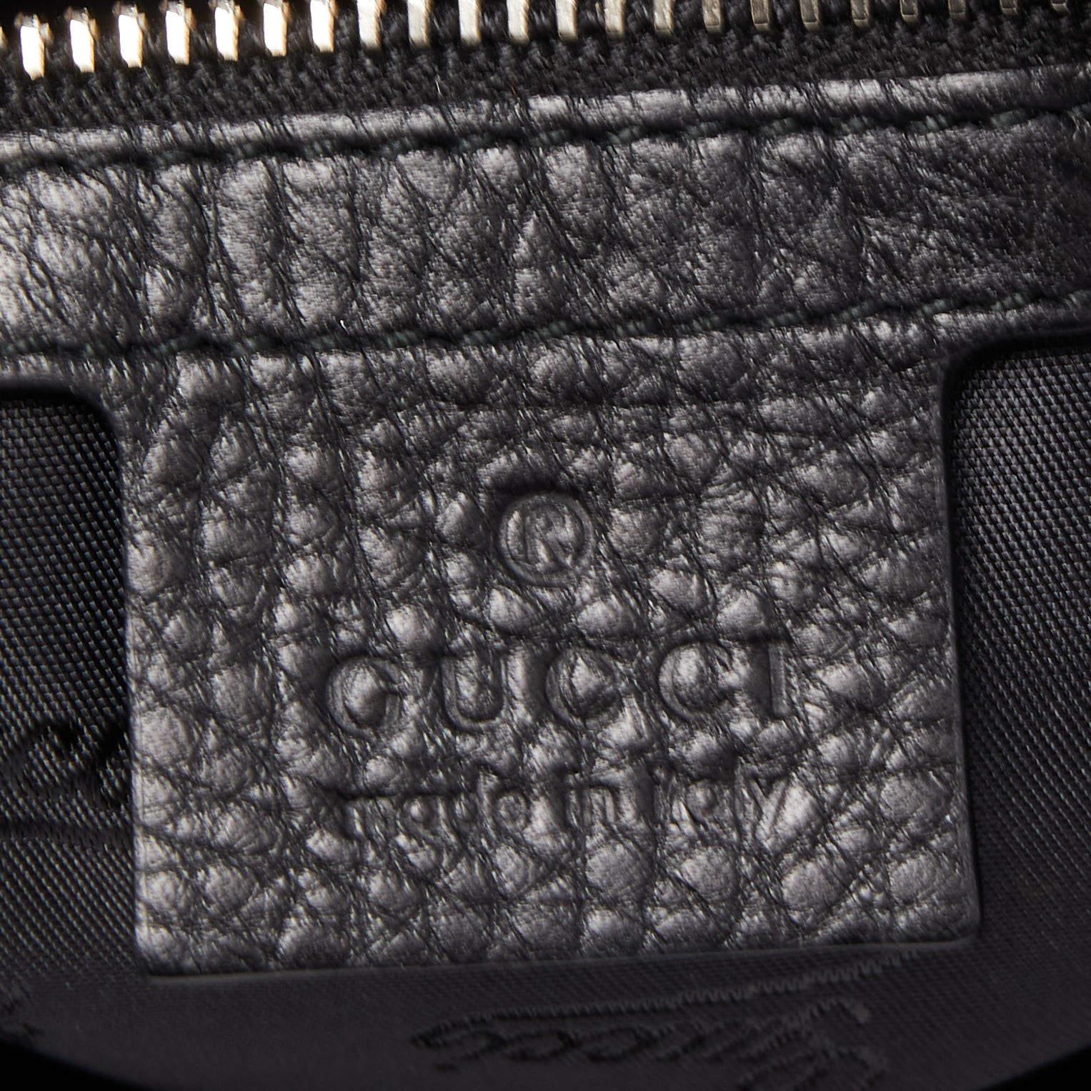 Gucci Black GG Neoprene and Leather Tassel Detail Hobo For Sale 4