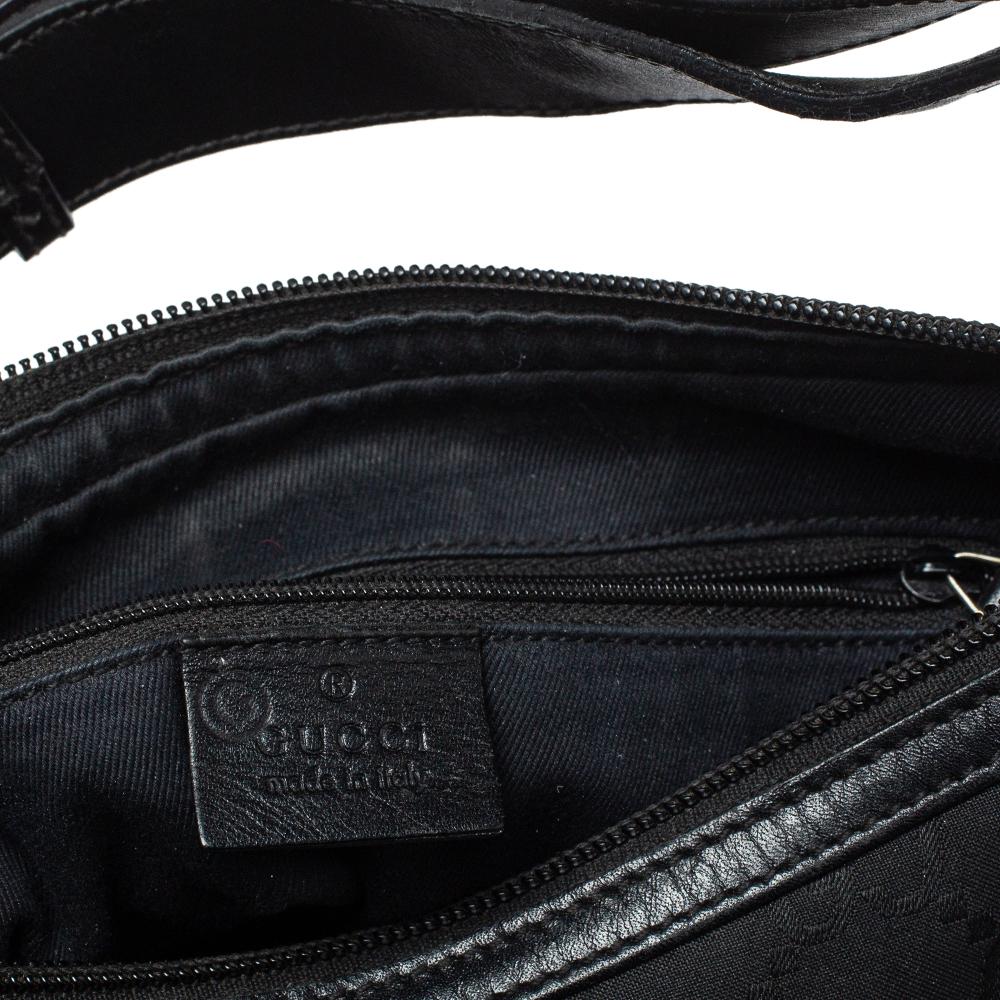 Gucci Black GG Nylon And Leather Hobo Bag 1