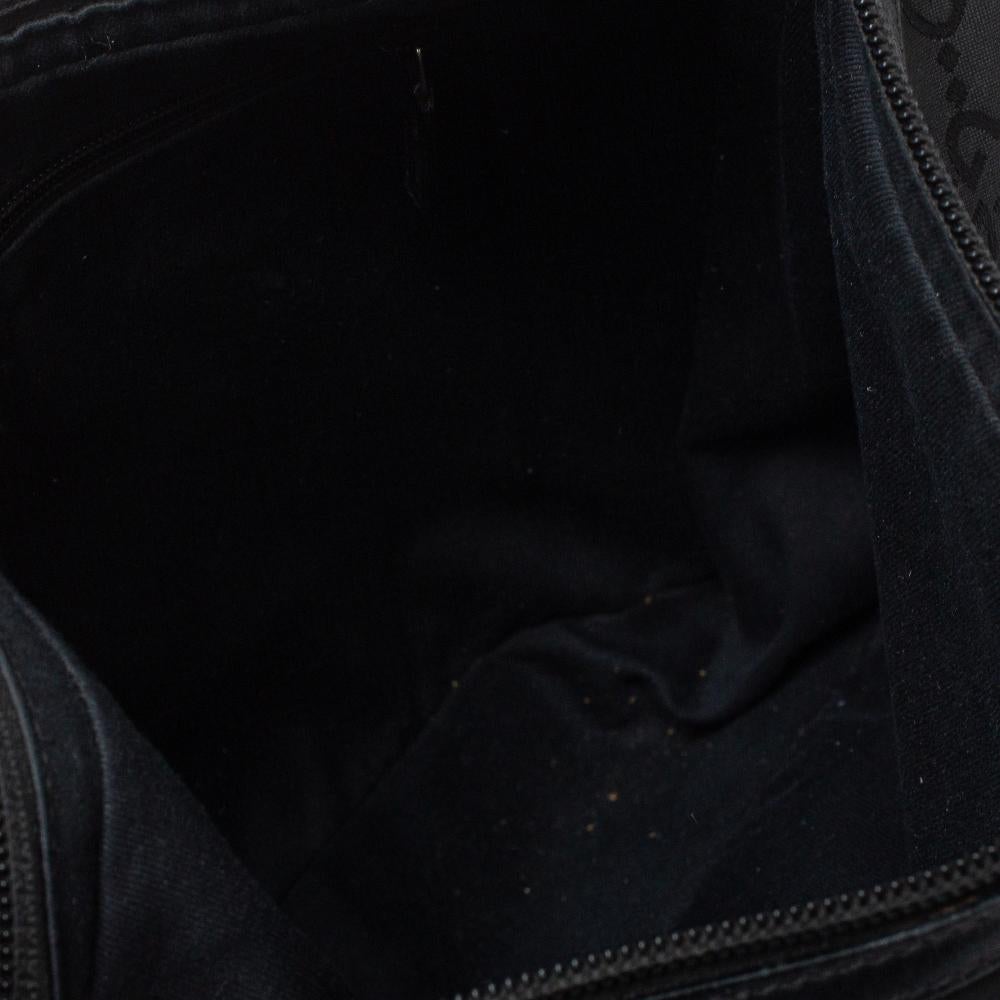 Gucci Black GG Nylon And Leather Hobo Bag 3
