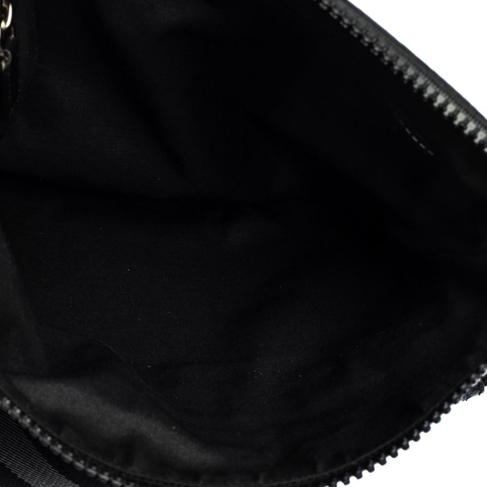 Gucci Black GG Nylon and Leather Messenger Bag 3