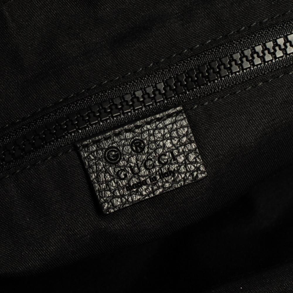 Gucci Black GG Nylon and Leather Messenger Bag 4