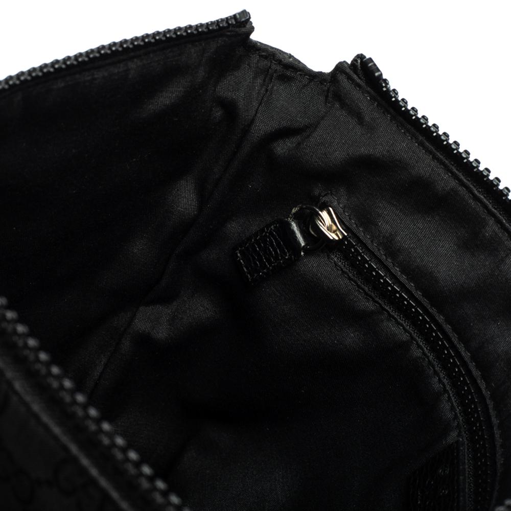 Gucci Black GG Nylon and Leather Messenger Bag 6