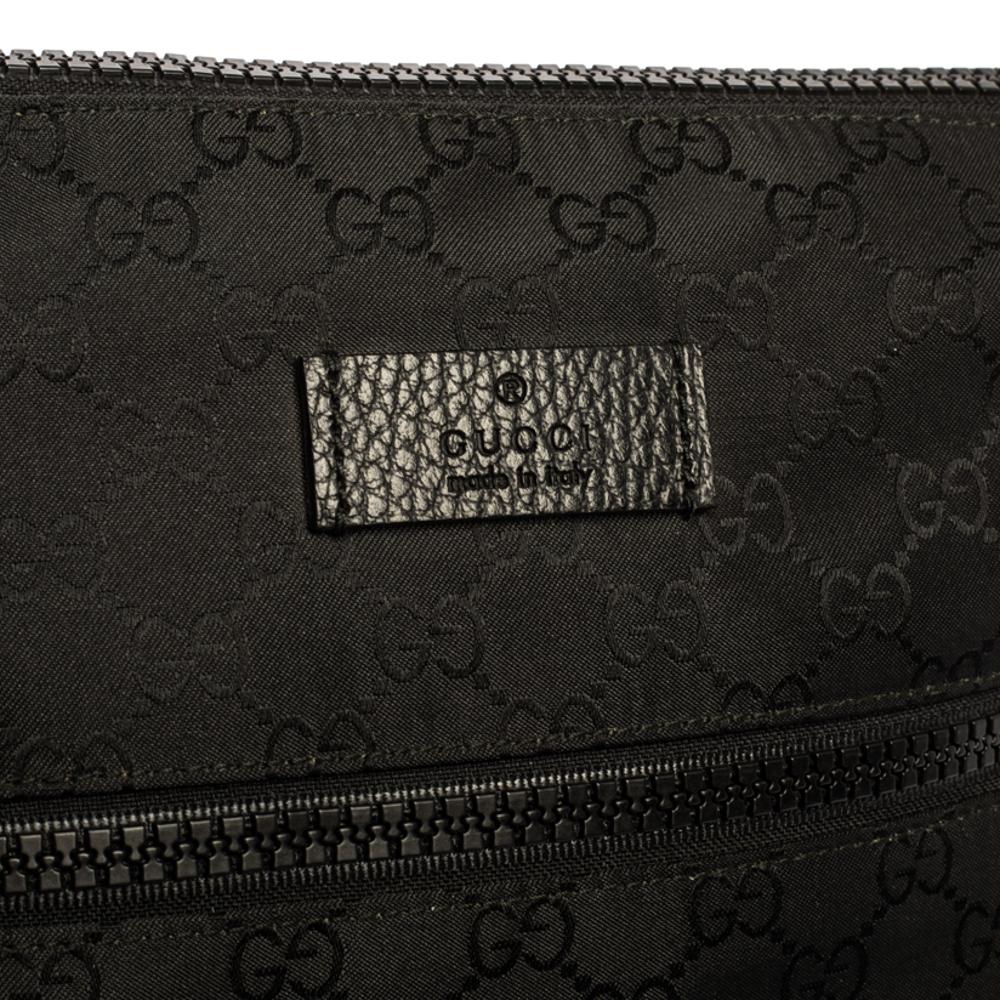 Gucci Black GG Nylon and Leather Messenger Bag 9