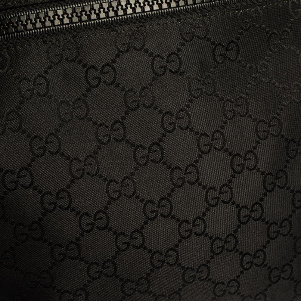 Gucci Black GG Nylon and Leather Messenger Bag 10