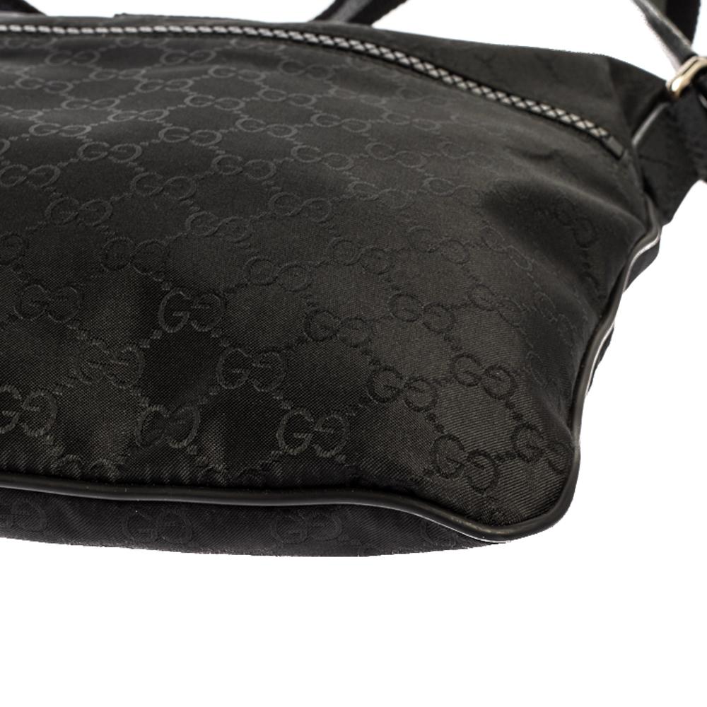 Gucci Black GG Nylon and Leather Messenger Bag 11