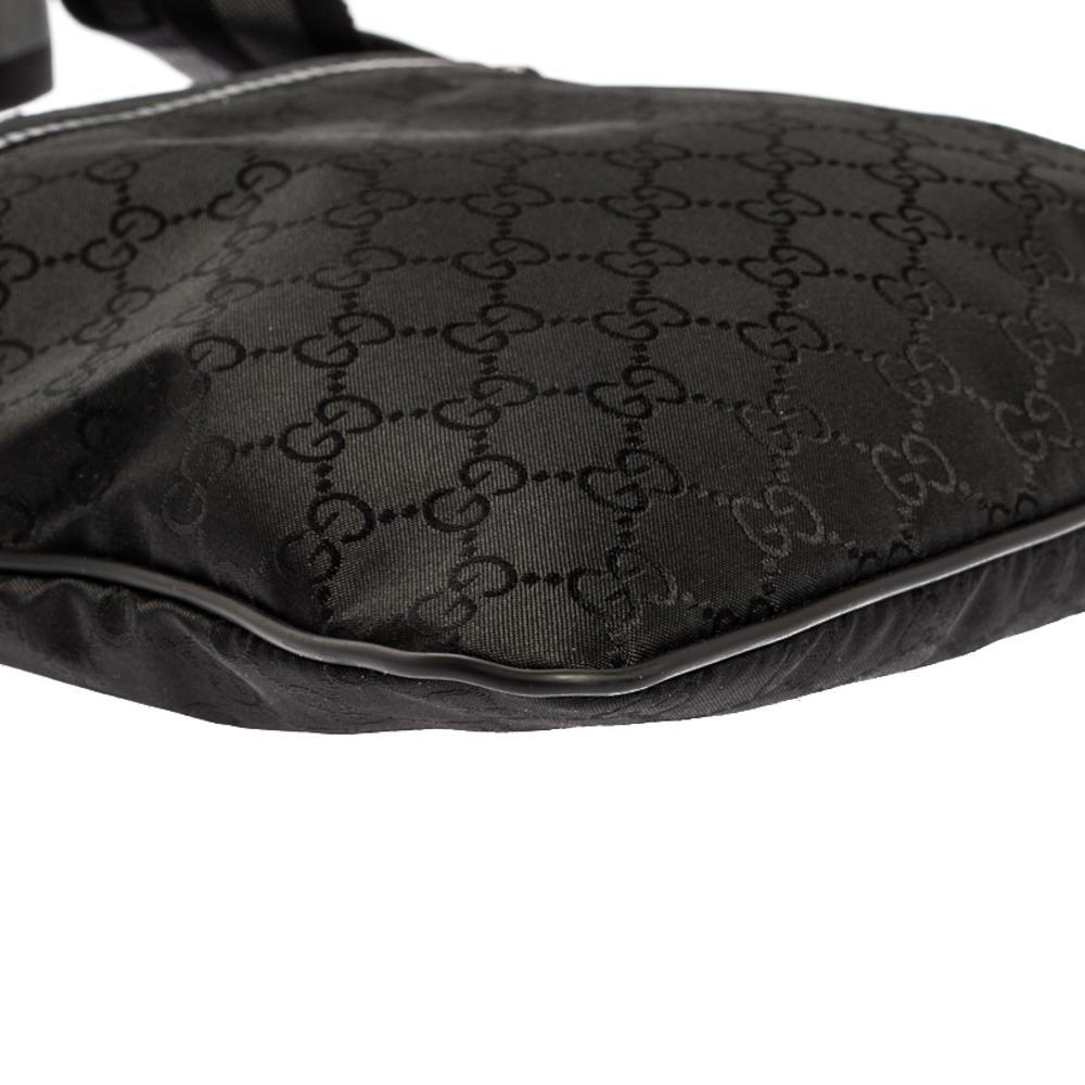 Gucci Black GG Nylon and Leather Messenger Bag 12