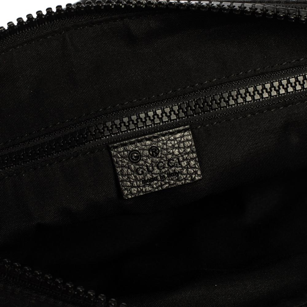 Gucci Black GG Nylon and Leather Messenger Bag 2