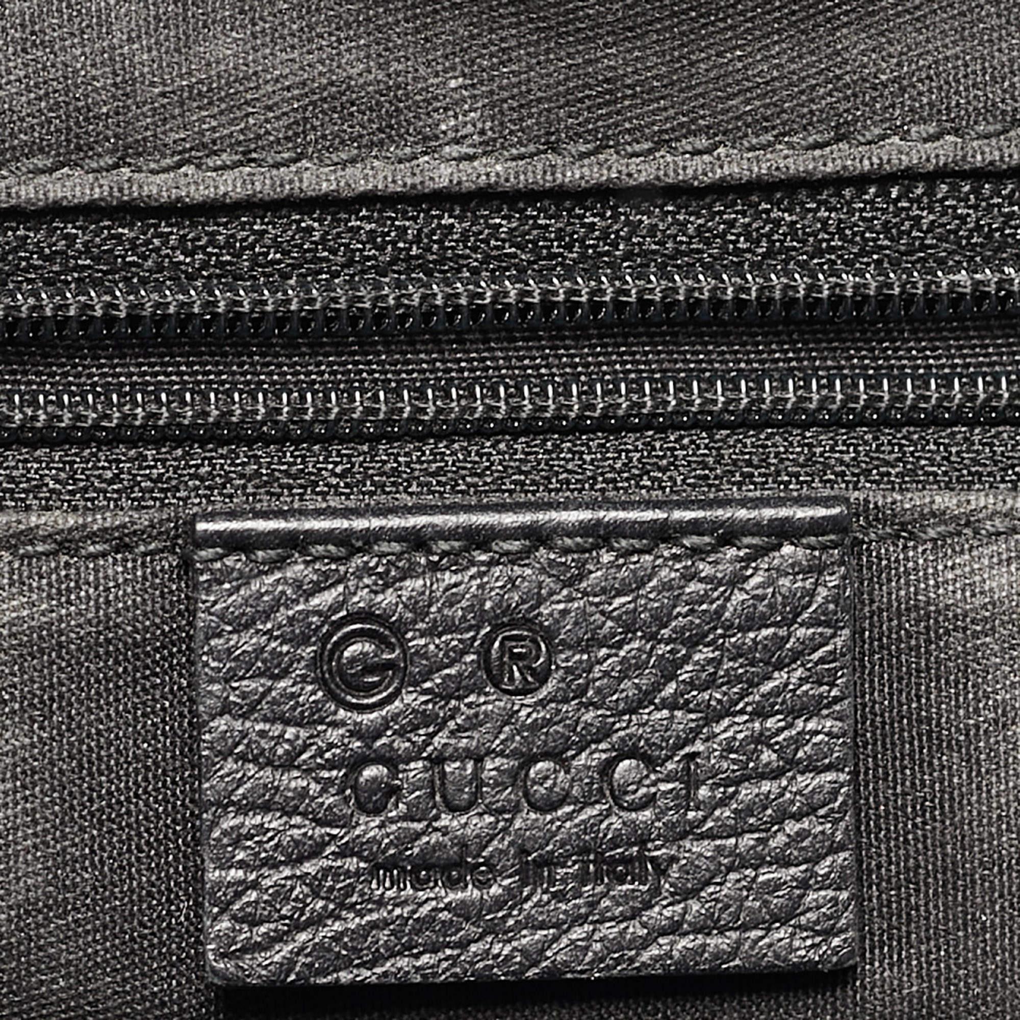 Gucci Princy Boston Tasche aus schwarzem GG Nylon und Leder in Schwarz im Angebot 9