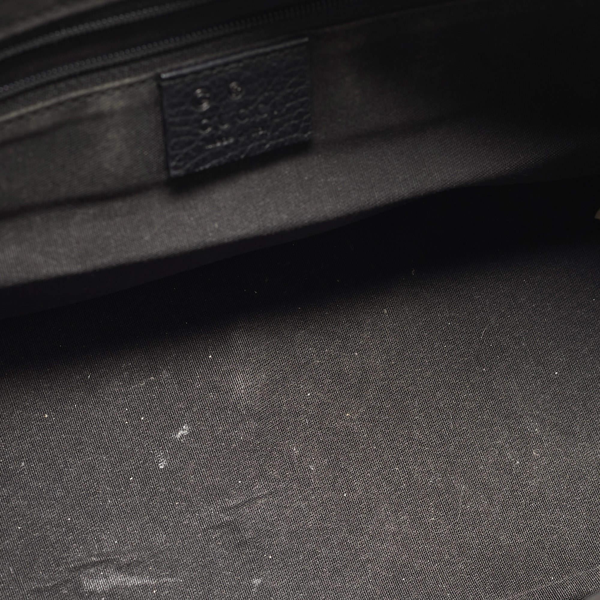 Gucci Princy Boston Tasche aus schwarzem GG Nylon und Leder in Schwarz im Angebot 10