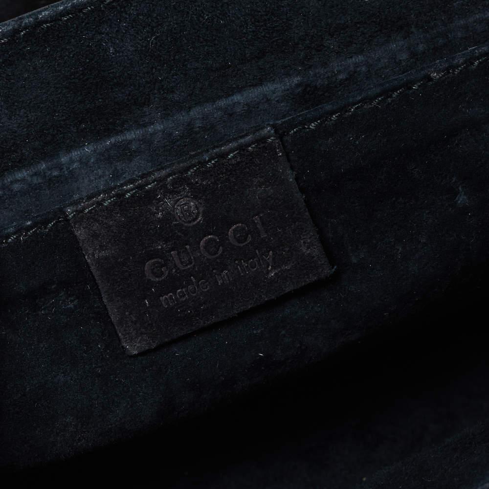 Gucci Black GG Patent Leather Flap Chain Clutch 6