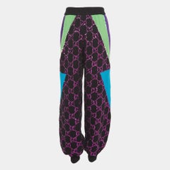 Gucci Black GG Sequin Rib Knit Sweatpants XS