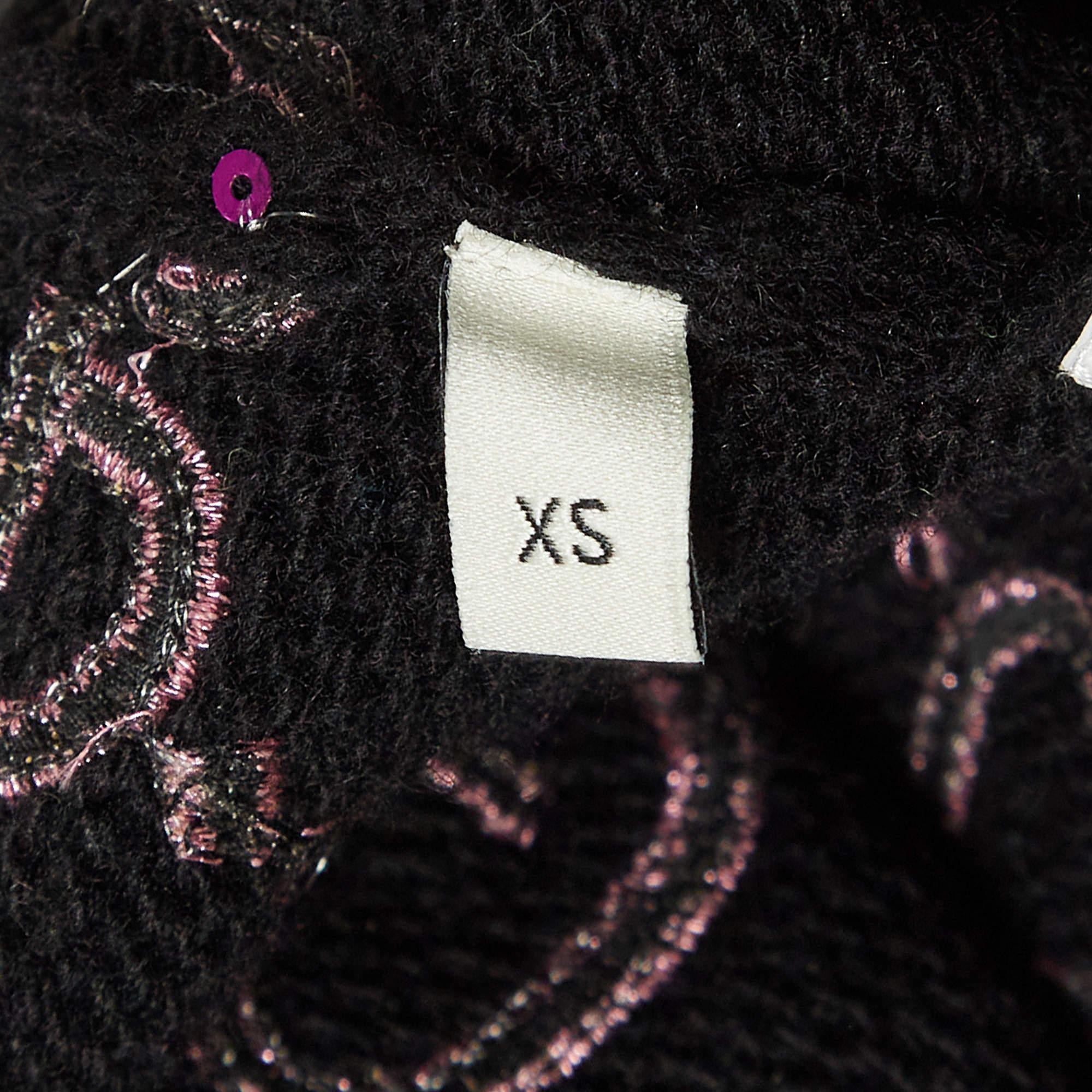 Gucci Black GG Sequin Rib Knit Sweatpants XS For Sale 1