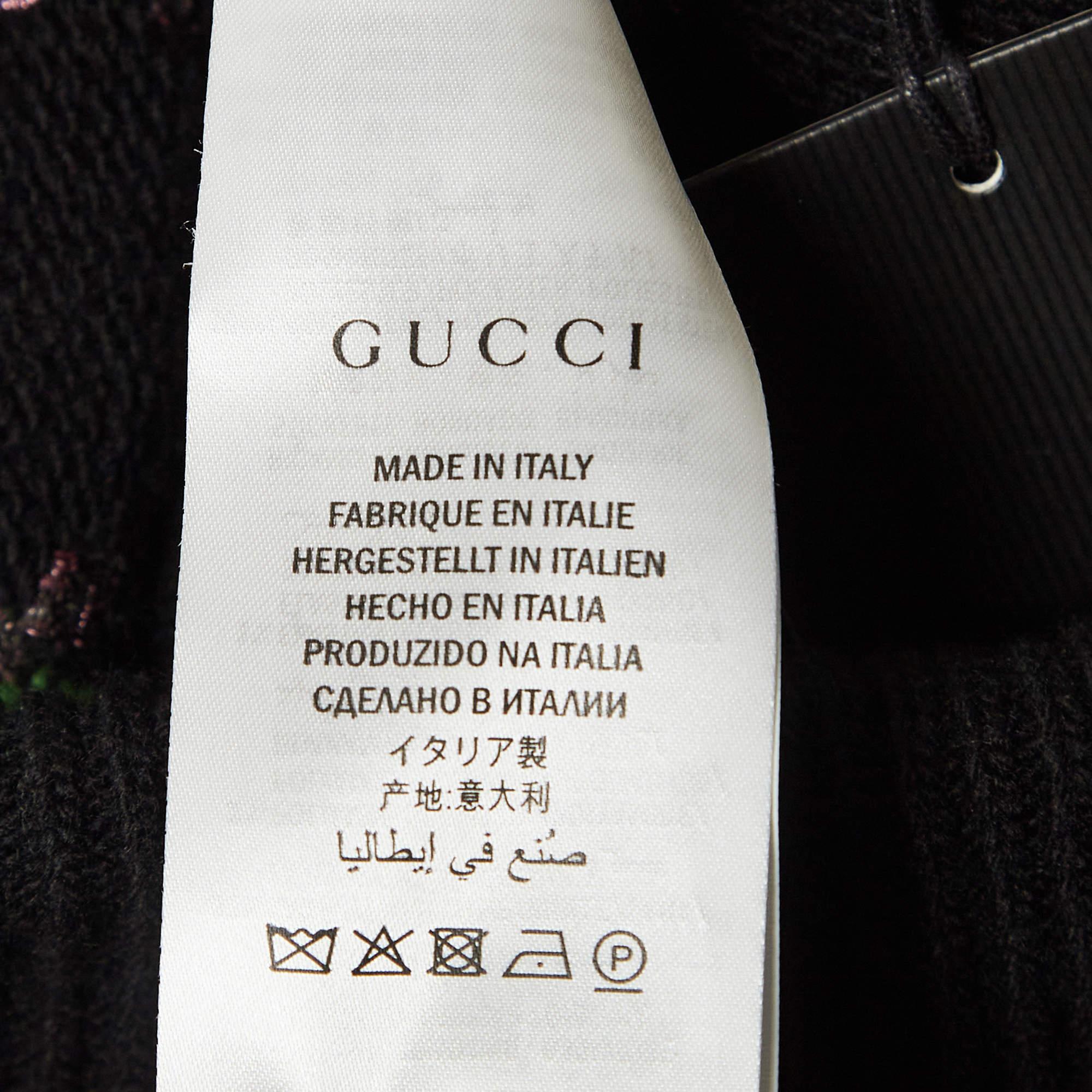 Gucci Black GG Sequin Rib Knit Sweatpants XS For Sale 2