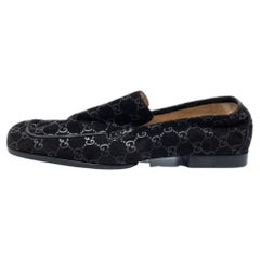 Gucci Black GG Suede Slip On Loafers Size 39.5